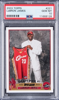 2003-04 Topps #221 LeBron James Rookie Card - PSA GEM MT 10 